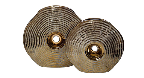 Ваза керамическая декоративная (золотая)